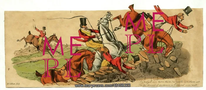 : Foxhunting scene by Henry Alken : Foxhunting scene by Henry Alken