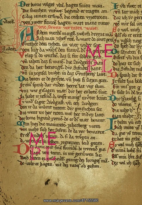 : Fragment from the Nibelungenhandschrift : Fragment from the Nibelungenhandschrift