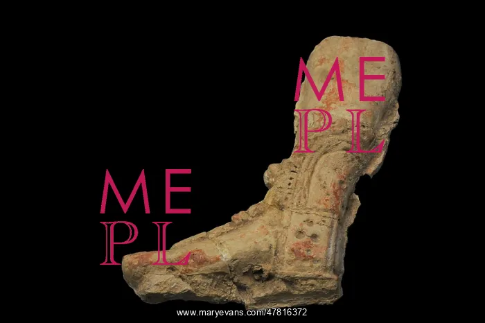 : Fragment of relief. It depicts the leg of the priest : Fragment of relief. It depicts the leg of the priest