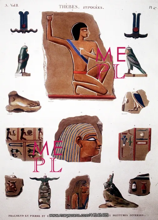 : Fragments of Egyptian Bas-reliefs from Thebes : Fragments of Egyptian Bas-reliefs from Thebes