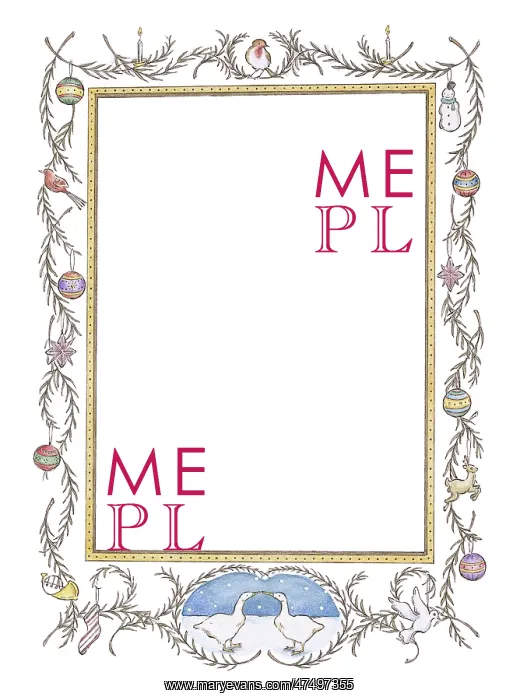 : Frame with Christmas border : Frame with Christmas border