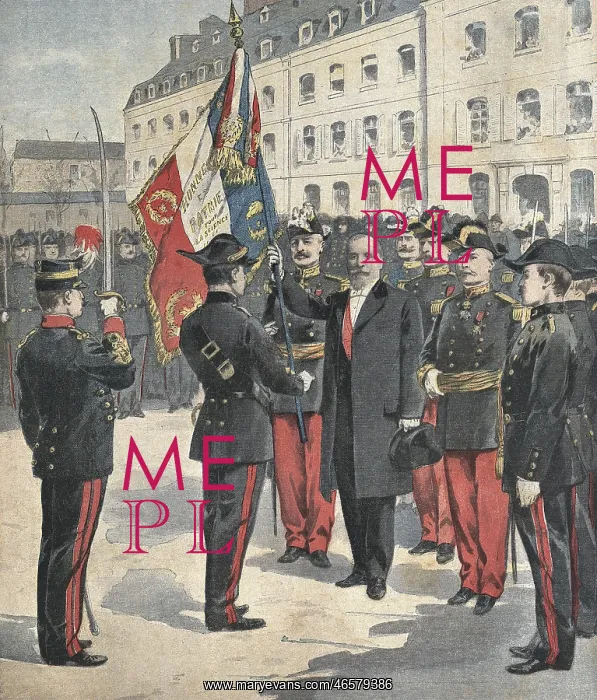 : France. 3rd Republic (1901). Flag ceremony in : France. 3rd Republic (1901). Flag ceremony in