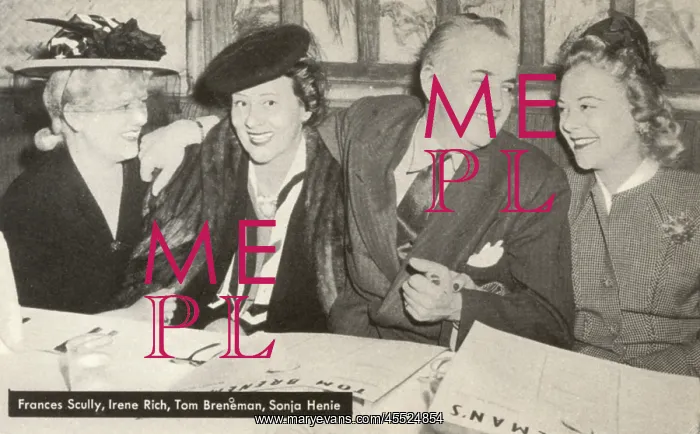: Frances Scully, Irene Rich, Tom Breneman, Sonja Henie : Frances Scully, Irene Rich, Tom Breneman, Sonja Henie