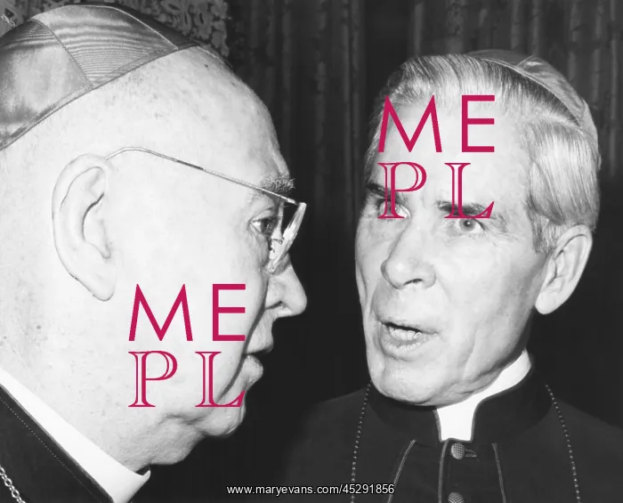 : Francis Cardinal Spellman with Bishop Fulton J : Francis Cardinal Spellman with Bishop Fulton J