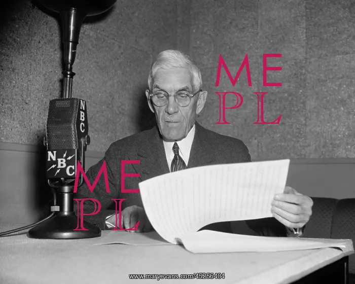 : Francis Townsend at NBC microphones, ca. 1939 : Francis Townsend at NBC microphones, ca. 1939