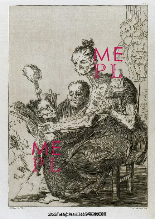 : Francisco Goya (1746-1828). Caprices. Plaque 44. They spin f : Francisco Goya (1746-1828). Caprices. Plaque 44. They spin f