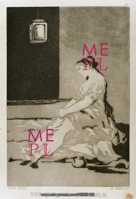 : Francisco Goya (1746-1828). Caprices. Plaque 32. Because she : Francisco Goya (1746-1828). Caprices. Plaque 32. Because she