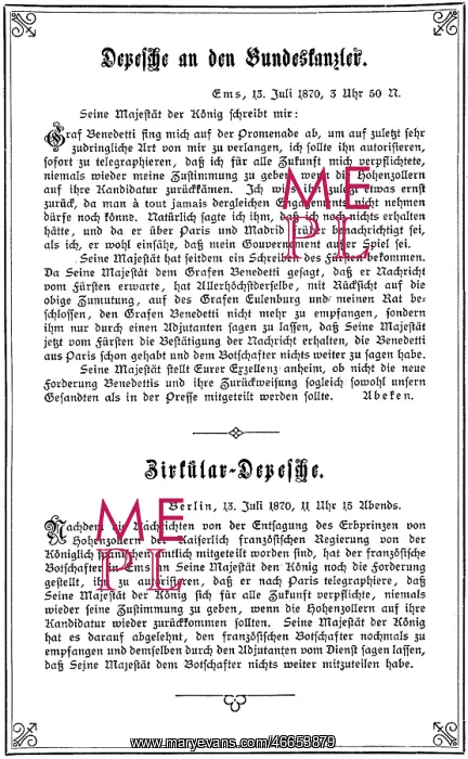 : Franco-Prussian War 1870 - 1871, Ems Dispatch : Franco-Prussian War 1870 - 1871, Ems Dispatch