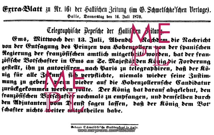 : Franco-Prussian War 1870 - 1871, Ems Dispatch : Franco-Prussian War 1870 - 1871, Ems Dispatch