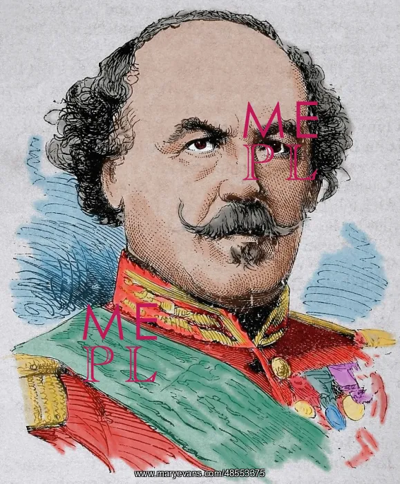 : Francois Certain-Canrobert (1809-1895). Engraving. Colored : Francois Certain-Canrobert (1809-1895). Engraving. Colored