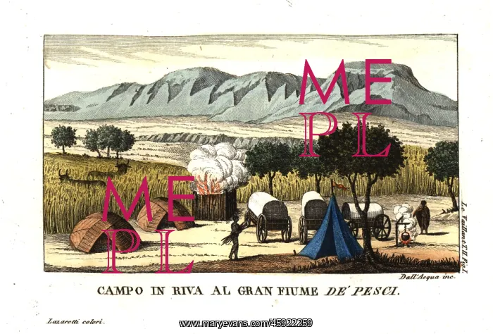 : Francois Le Vaillant's camp at Great Fish : Francois Le Vaillant's camp at Great Fish