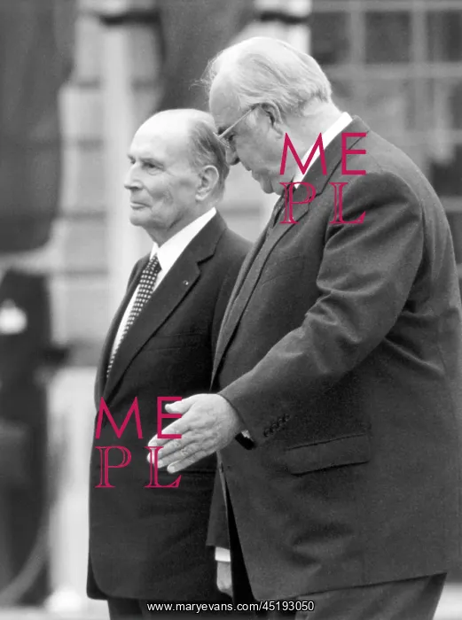 : Francois Mitterand and Helmut Kohl : Francois Mitterand and Helmut Kohl