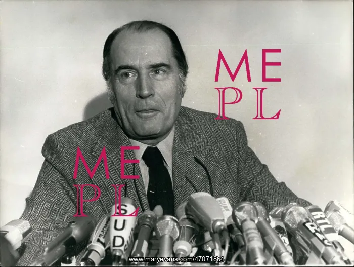 : Francois Mitterrand at press conference : Francois Mitterrand at press conference