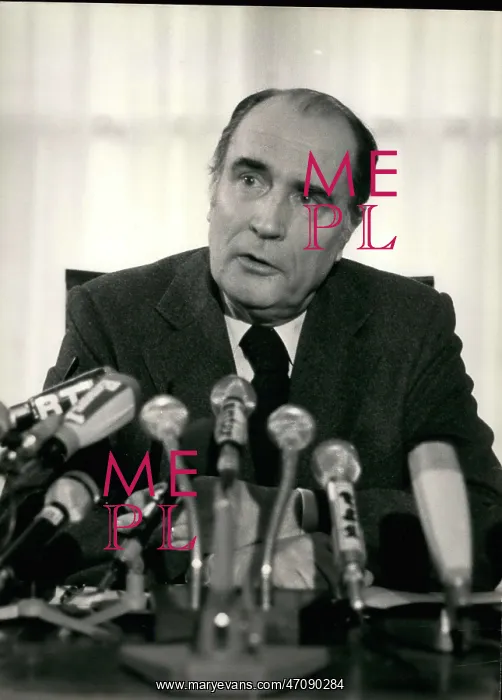 : Francois Mitterrand at press conference : Francois Mitterrand at press conference