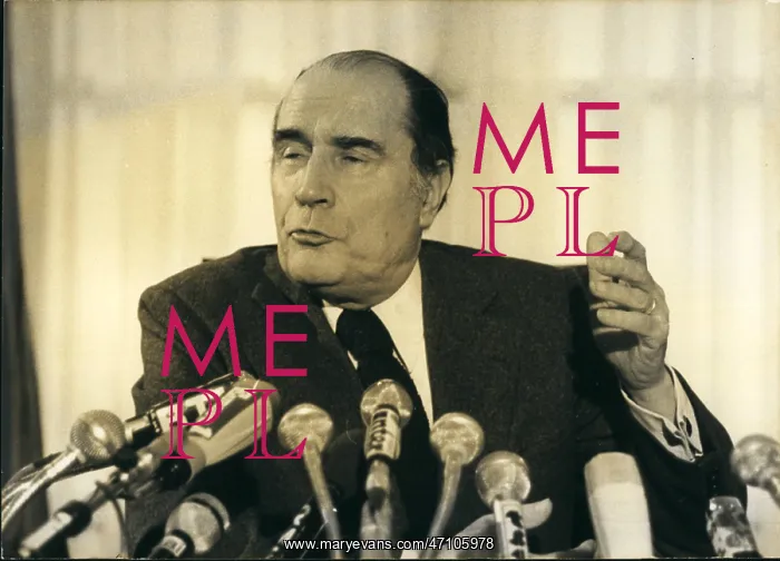 : Francois Mitterrand at press conference, Paris : Francois Mitterrand at press conference, Paris