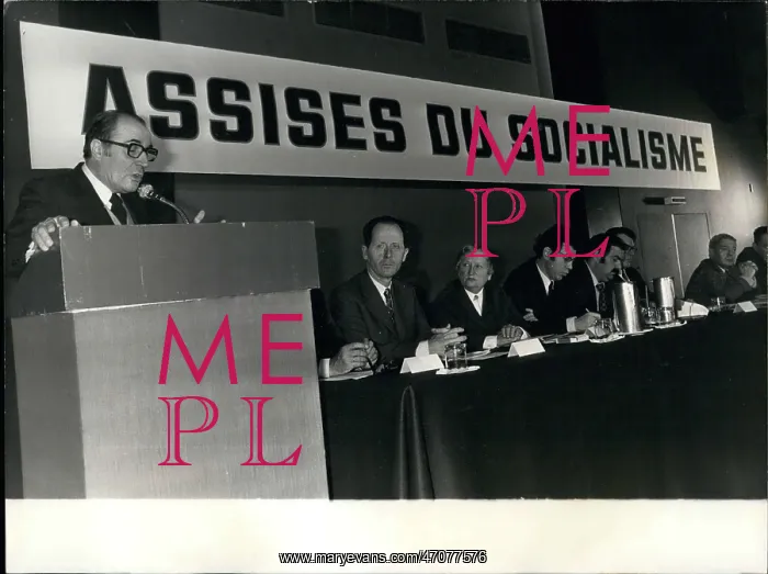: Francois Mitterrand speaking at Socialist Convention, Paris : Francois Mitterrand speaking at Socialist Convention, Paris