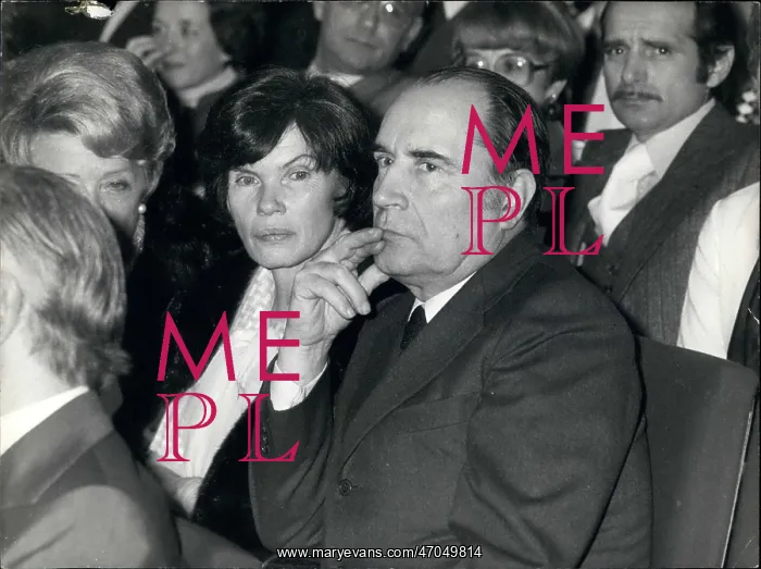 : Francois Mitterrand and wife at conference, Epinay, France : Francois Mitterrand and wife at conference, Epinay, France