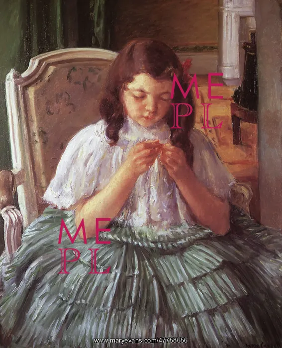  : Francoise in Green, Sewing, by Cassatt