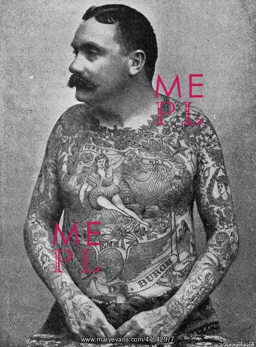 : Frank de Burgh, tattooed man, 1897 : Frank de Burgh, tattooed man, 1897