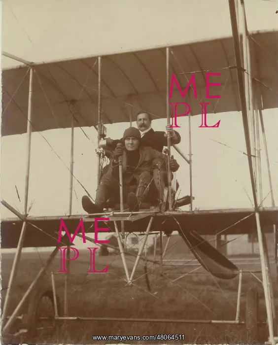 : Frank McClean in his Short No3 with his first passenger : Frank McClean in his Short No3 with his first passenger