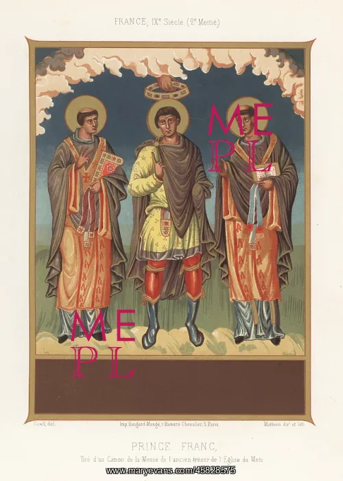 : Frankish prince anointed by divine right, 9th century : Frankish prince anointed by divine right, 9th century