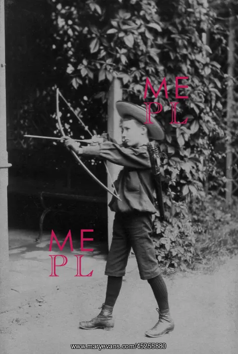 : Franklin D. Roosevelt at age 10 with a bow and : Franklin D. Roosevelt at age 10 with a bow and