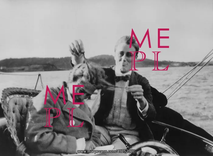: Franklin D. Roosevelt teasing his cousin, Jean : Franklin D. Roosevelt teasing his cousin, Jean