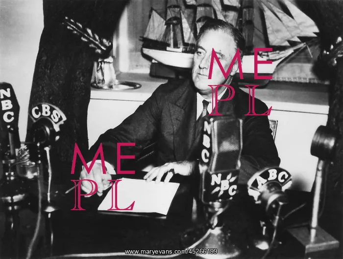 : Franklin Roosevelt having a fireside chat from : Franklin Roosevelt having a fireside chat from