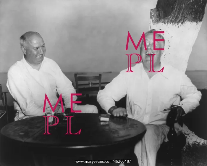 : Franklin Roosevelt, laughing, with James Farley : Franklin Roosevelt, laughing, with James Farley