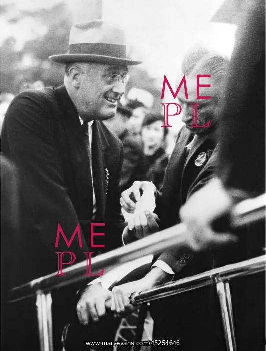 : Franklin Roosevelt supporting himself on ramp : Franklin Roosevelt supporting himself on ramp