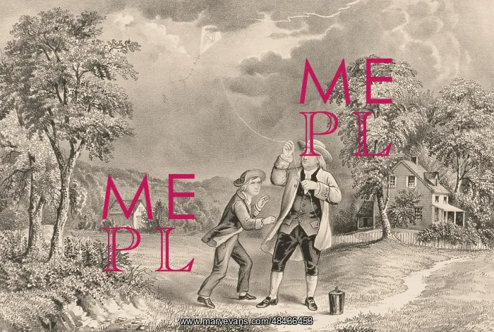 : Franklin's experiment, June 1752, demonstrating : Franklin's experiment, June 1752, demonstrating
