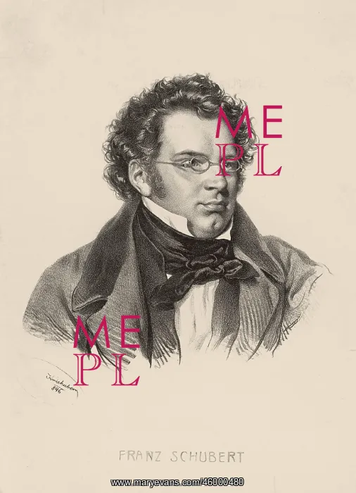 : Franz Schubert. Lithography by Josef Kriehuber : Franz Schubert. Lithography by Josef Kriehuber