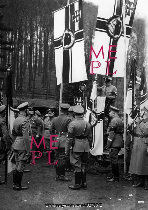 : Franz Seldte at a flag consecration in Saarbruecken, 1935 : Franz Seldte at a flag consecration in Saarbruecken, 1935