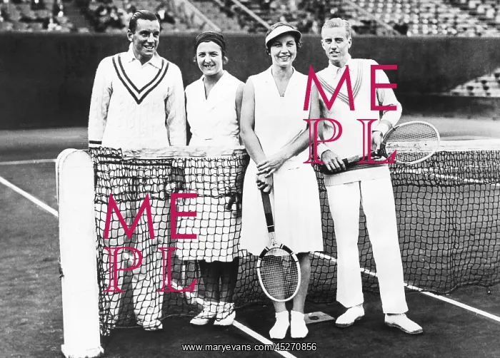  : Fred Perry and Betty Nuthall (left) of Britain