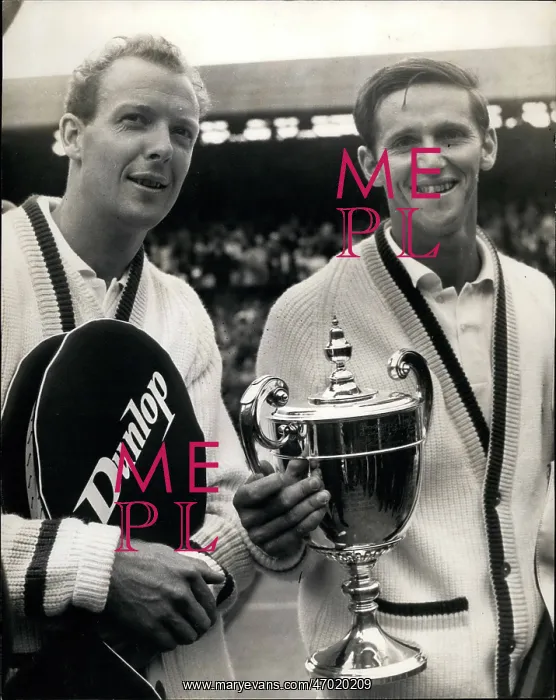 : Fred Stolle and Roy Emerson after match, Wimbledon : Fred Stolle and Roy Emerson after match, Wimbledon