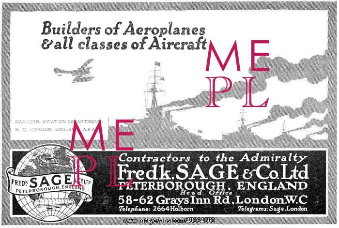 : Frederick Sage & Co - Builders Of Aeroplanes Of All Classes : Frederick Sage & Co - Builders Of Aeroplanes Of All Classes
