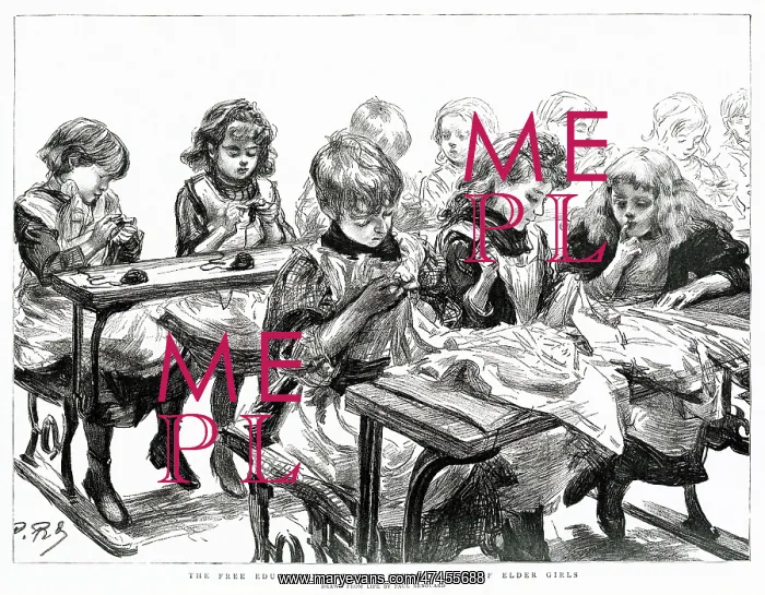 : Free Education Act - Sewing Class 1891 : Free Education Act - Sewing Class 1891