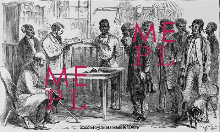 : Freedmen at a voter registration office, ? : Freedmen at a voter registration office, ?