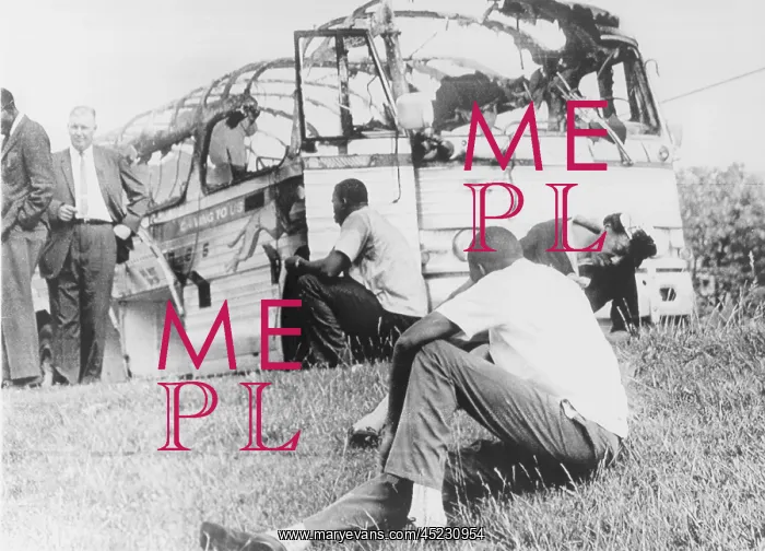 : Freedom Rider's bus was destroyed by a mob ? : Freedom Rider's bus was destroyed by a mob ?