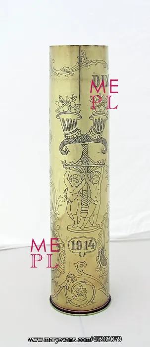 : French 77mm shell case - Souvenir de la Bataille de L'Yse : French 77mm shell case - Souvenir de la Bataille de L'Yse