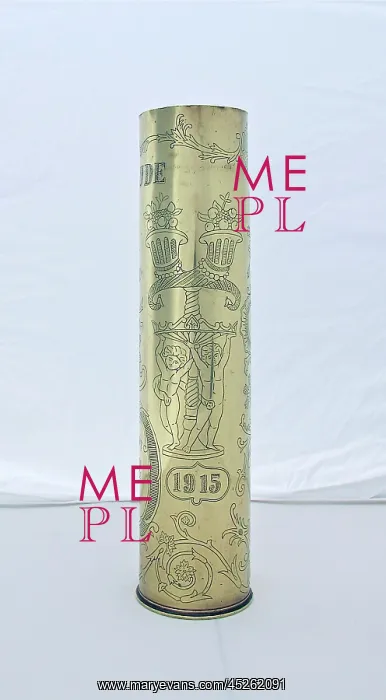 : French 77mm shell case - Souvenir de la Bataille de L'Yse : French 77mm shell case - Souvenir de la Bataille de L'Yse