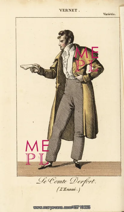 : French actor Charles Edme Vernet as le Comte : French actor Charles Edme Vernet as le Comte