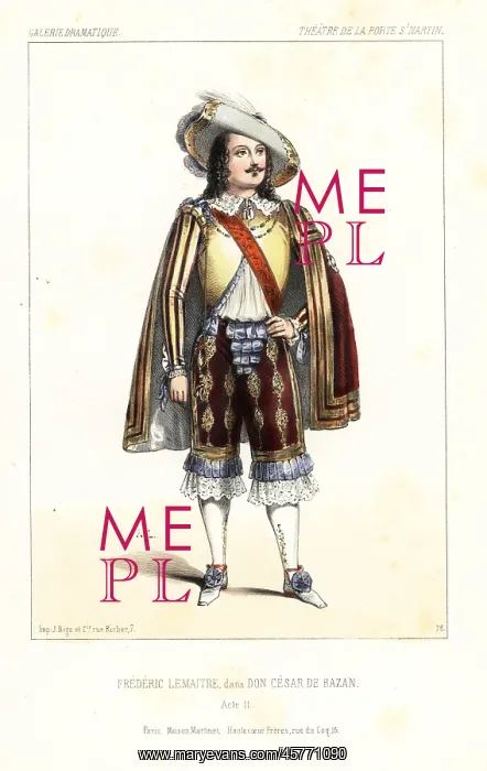 : French actor Frederic Lemaitre in Don Cesar de Bazan, 1844 : French actor Frederic Lemaitre in Don Cesar de Bazan, 1844