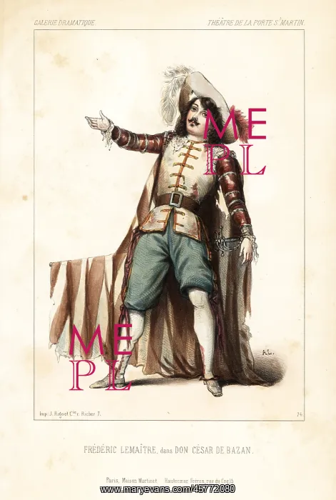 : French actor Frederic Lemaitre in Don Cesar de Bazan, 1844 : French actor Frederic Lemaitre in Don Cesar de Bazan, 1844