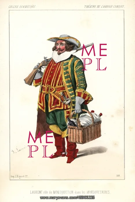 : French actor Joseph Laurent as Mousqueton : French actor Joseph Laurent as Mousqueton