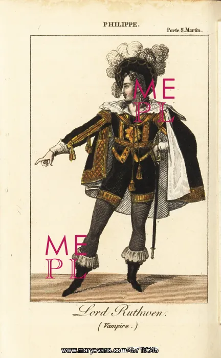 : French actor Philippe as Lord Ruthwen in Le : French actor Philippe as Lord Ruthwen in Le