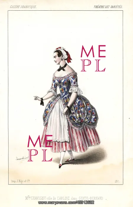 : French actress Mlle Chavigny as Carline in : French actress Mlle Chavigny as Carline in