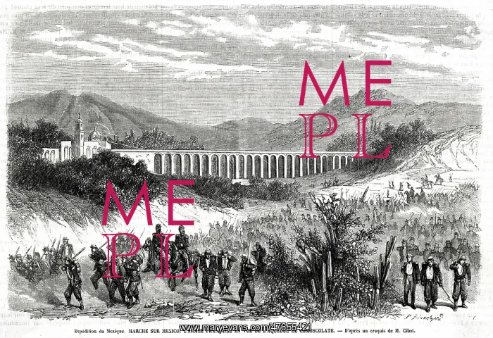 : French army marching to Mexico City 1863 : French army marching to Mexico City 1863