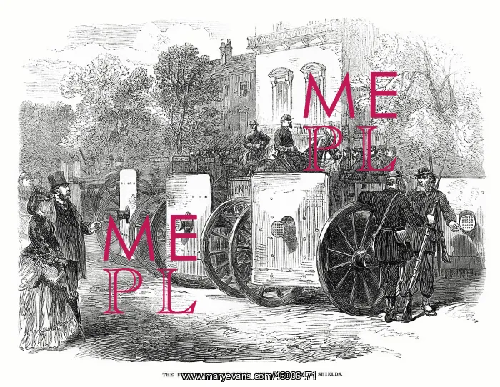 : French Army Mitrailleuse with shields; Paris Commune 1871 : French Army Mitrailleuse with shields; Paris Commune 1871
