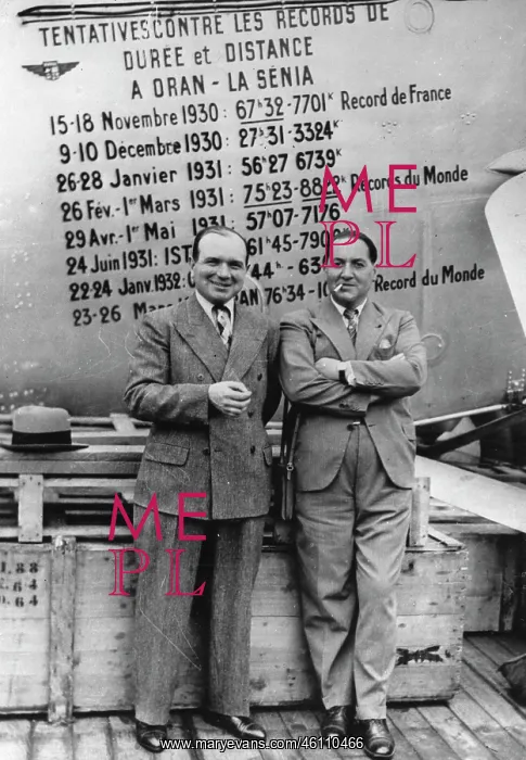 : The French aviators Maurice Rossi and : The French aviators Maurice Rossi and